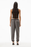 alexander wang puff logo sweatpant in terry washed black