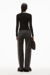 alexander wang logo jacquard top in stretch knit black