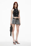 Alexander Wang grey aged halter top in comfort stretch denim