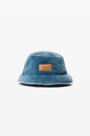 Alexander Wang washed light indigo down bucket hat in cotton velvet