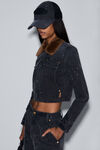 Alexander Wang saloon bar logo trucker hat in crystal hotfix and cotton canvas