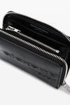 alexander wang compact  wallet in crackle patent leather black