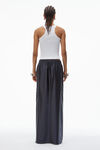 Alexander Wang navy grey deconstructed tube skirt in satin faille jersey
