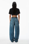 alexander wang crop tee in high twist jersey   black
