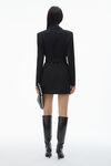 Alexander Wang black belted blazer dress in wool tailoring