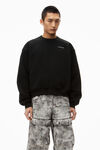 Alexander Wang black unisex crewneck sweatshirt in dense fleece