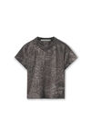 Alexander Wang steel grey splatter 溅墨水洗效果压纹徽标装饰棉质 t 恤