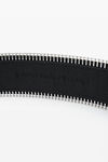Alexander Wang black/silver wide zipper belt in crinkle leather