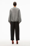 alexander wang puff logo sweatshirt in glitter terry sidewalk