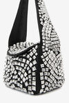 alexander wang spike small hobo bag in studded leather black
