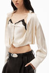 alexander wang chemise boutonnée superposée en charmeuse de soie ivory