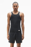 Alexander Wang washed black men's racerback tank in ribbed cotton