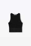 Alexander Wang black logo elastic scoopneck bra top