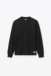 alexander wang unisex long sleeve in cotton waffle thermal  black