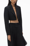 Alexander Wang black blazer da smoking corto in lana sartoriale