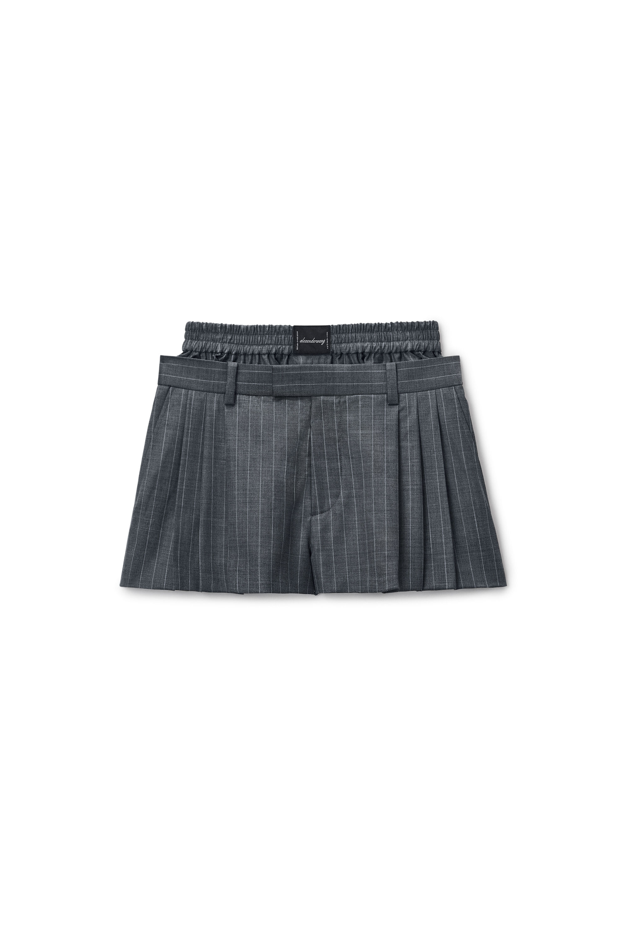 脚長効果抜群☆【alexanderwang】High waist Pleated shorts PLEATED SHORTS IN WOOL TAILORING in BLACK | alexanderwang®