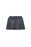 Alexander Wang grey pinstripe pre-styled pleated short with boxer waistband