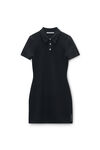 Alexander Wang black black wool-blend short sleeve polo dress
