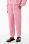 Alexander Wang washed lotus pink puff-print logo sweatpants