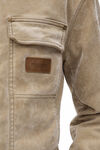 Alexander Wang weathered tan workwear jacket with weathered flocking