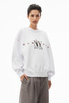 alexander wang empire state pullover in compact cotton white