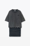 Alexander Wang faded black pre-styled t-shirt minidress