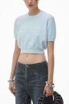 Alexander Wang ariel blue maglia a coste in ciniglia