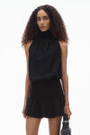 Alexander Wang black robe dos nu froncée à col roulé
