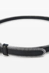 Alexander Wang black/silver thin zipper belt in crinkle leather