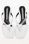 alexander wang ivy thong slide in leather white