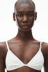 alexander wang diamante logo bikini top in jersey snow white