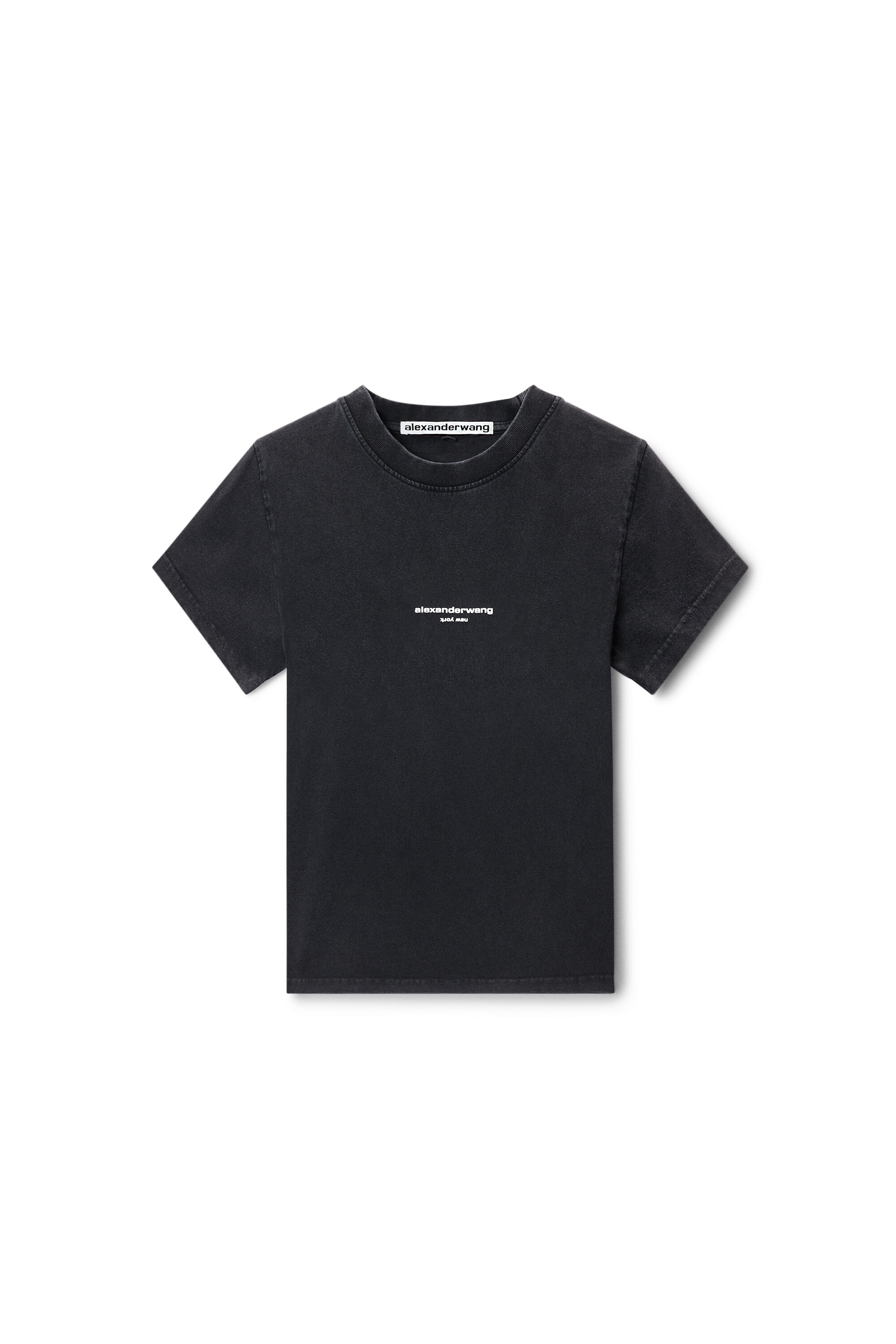［ALEXANDER WANG］ Tシャツワンピース 黒 alexanderwang アレキサンダーワング ロゴプリント ショートスリーブ