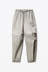 Alexander Wang stone grey parachute pants with logo print