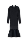 Alexander Wang charcoal ribbed long-sleeve dress in wool