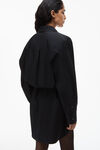 alexander wang layered shirt dress in compact cotton with self-tie  black