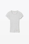 Short-Sleeve Tee in Ribbed Cotton Jersey