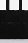 alexander wang ryan medium tote bag in rib knit black