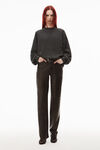 Alexander Wang charcoal melange crystal hotfix crewneck pullover in wool-cashmere