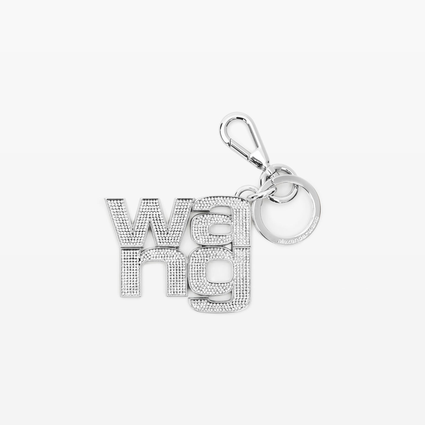 Alexander Wang Logo Diamanté Keychain In Metal In Alloy