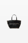 Alexander Wang black/ cream 拉绒效果皮革小号 punch 托特包