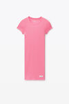 Alexander Wang lotus pink 粉色短袖家居迷你连衣裙