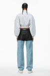 alexander wang turtleneck sweatshirt in classic terry light heather grey