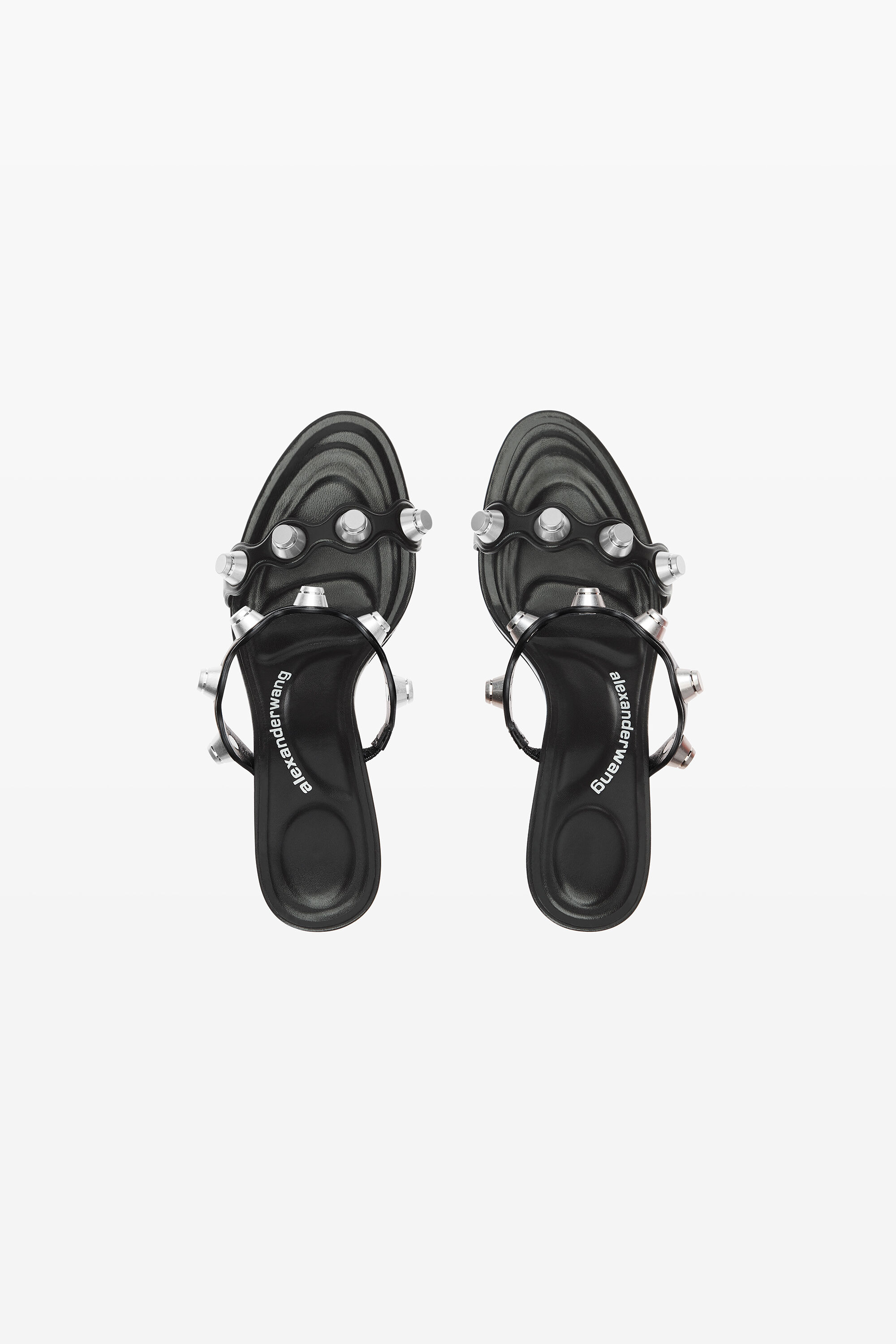 riot 85mm lambskin leather sandal in BLACK | alexanderwang®