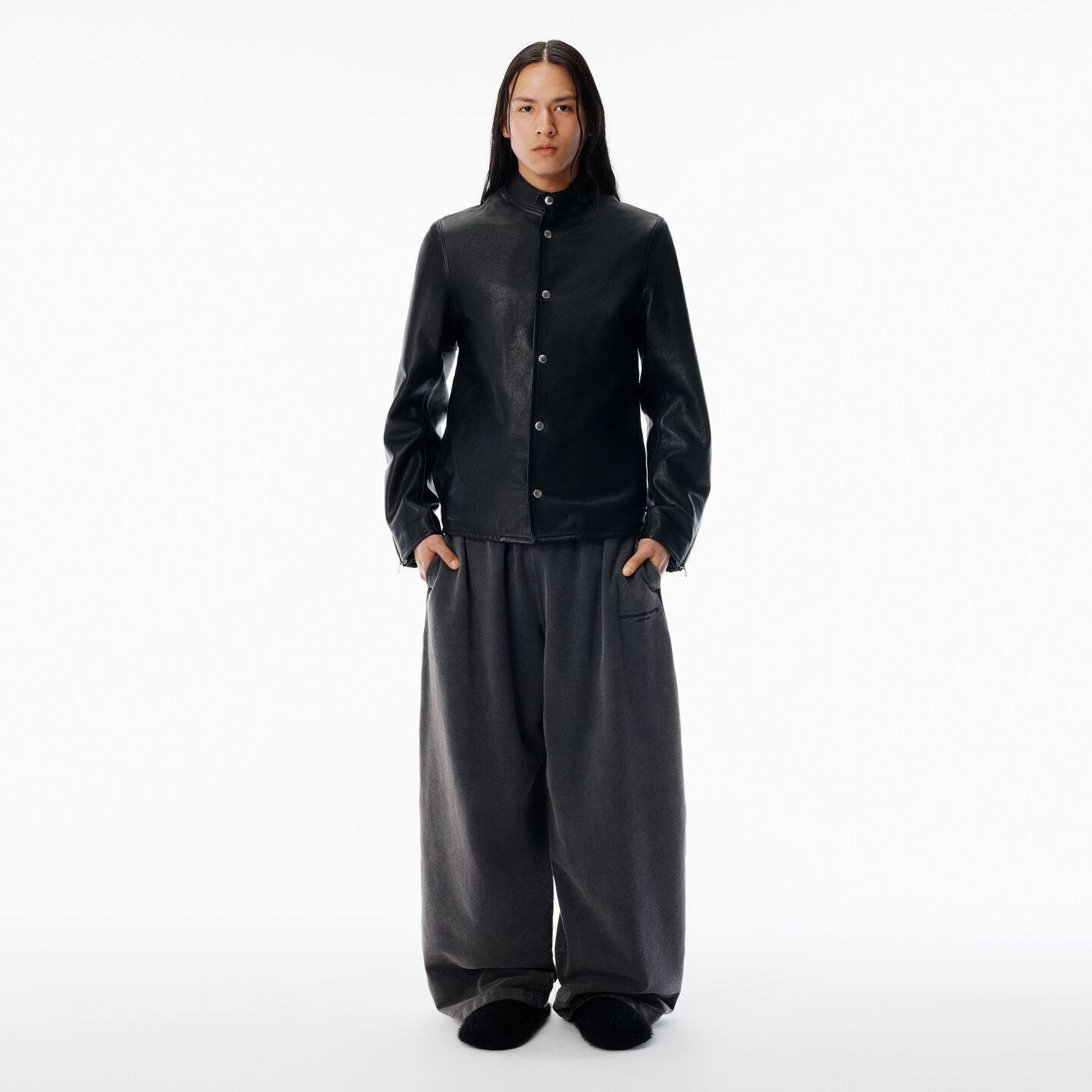 Alexander Wang Grey Organic Terry Oversized Sweatpant In Gray