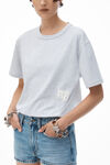Alexander Wang light heather grey 徽标装饰棉质平纹针织布短袖 t 恤