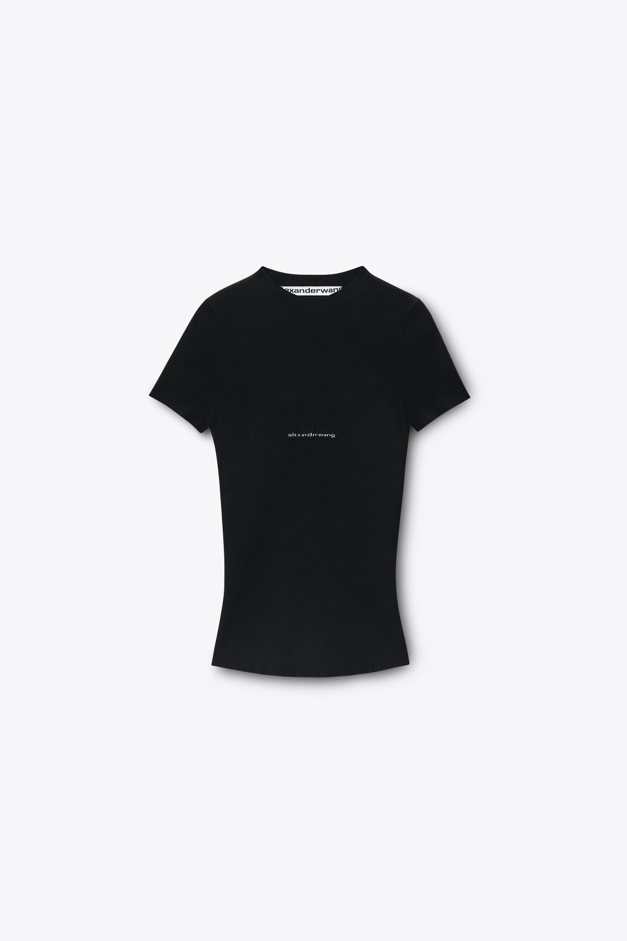 Knit Logo Baby Tee in BLACK | alexanderwang®