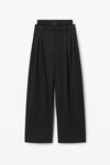 Alexander Wang black pre-styled boxer pleated trouser