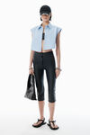 Alexander Wang oxford blue blue button up shirt with logo nameplate