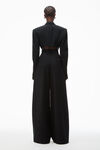 Alexander Wang black high-waist wide-leg pant in wool twill