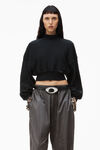 alexander wang turtleneck sweatshirt in classic terry faded black
